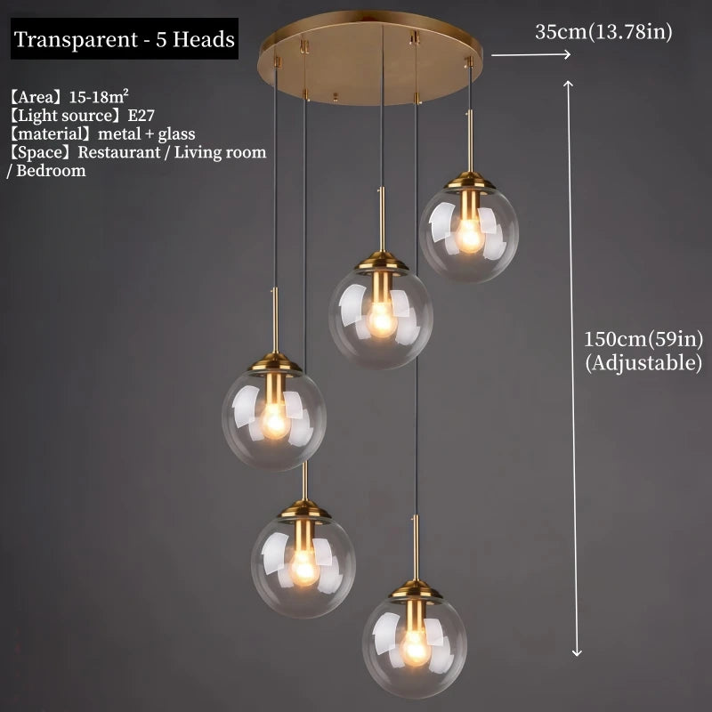 Nordic Glass Pendant Light for Dining Room