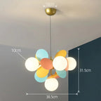 Colorful Branch Chandelier with Opal Glass Balls for Kids Room and Living Room