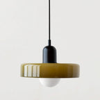 Retro Two Tone Glass Mushroom Pendant Light for Cafe and Dining Room