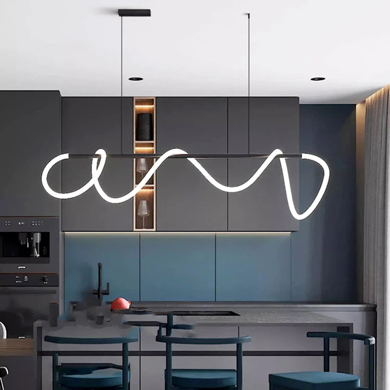Lámpara colgante LED de neón estilo nórdico para comedor