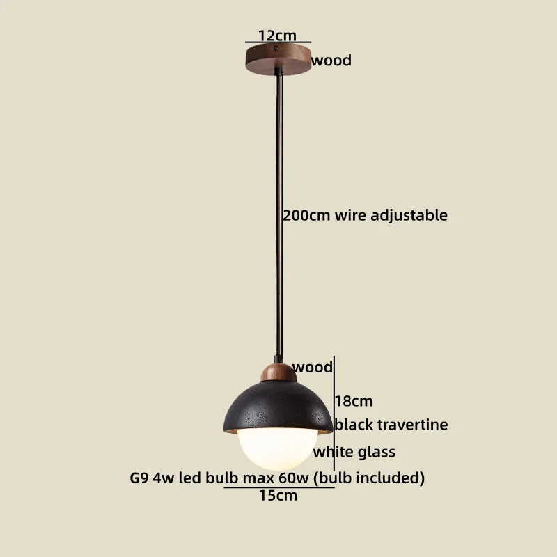Wabi Sabi Wood Pendant Light for Bedroom