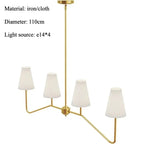 Nordic Iron Pendant Light with Fabric Shades