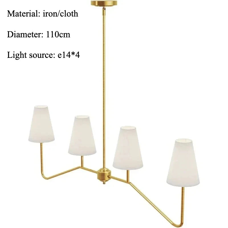 Nordic Iron Pendant Light with Fabric Shades