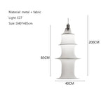 Wabi Sabi Silk Pagoda Column Pendant Light for Staircase and Loft