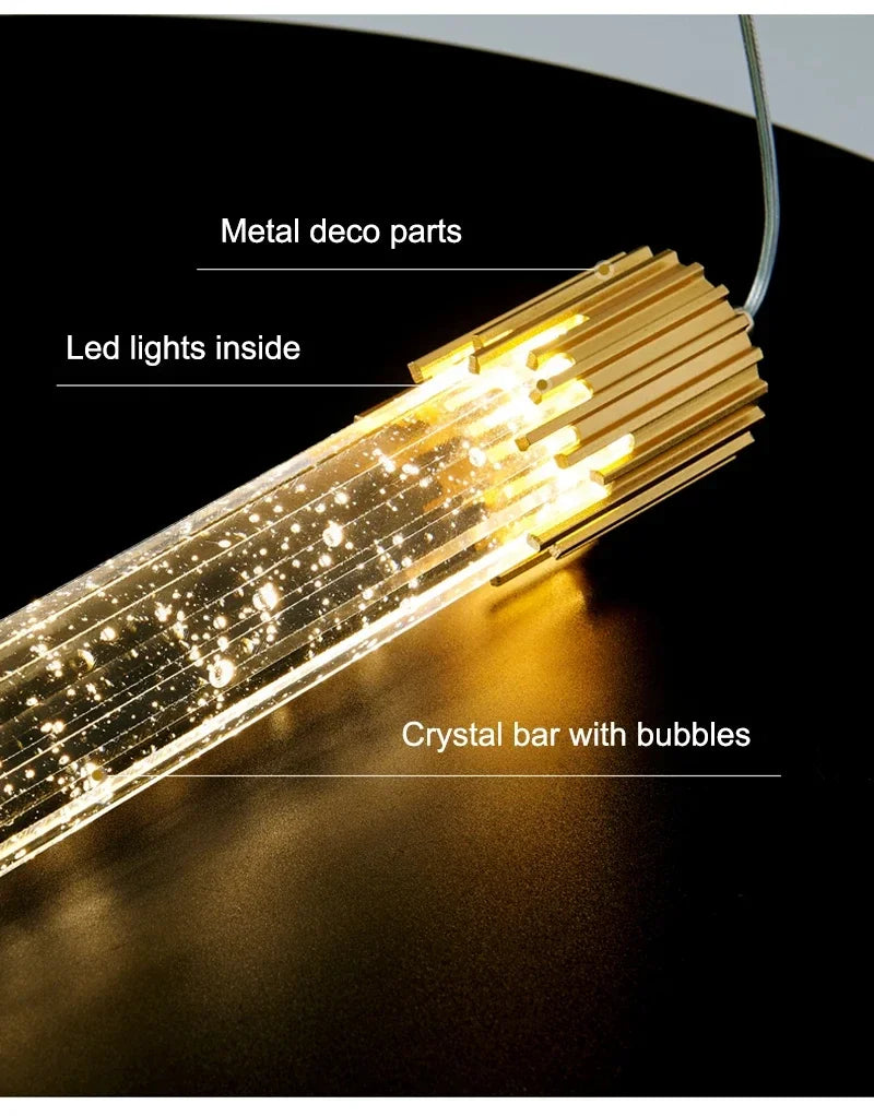 Crystal Glass Pendant Light with LED - Modern Hanging Lamp