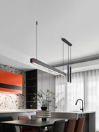 Lámpara colgante lineal minimalista de aluminio negro