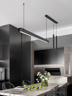 Lámpara colgante lineal minimalista de aluminio negro