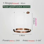 Nordic Copper Ring Pendant Light for Dining Room