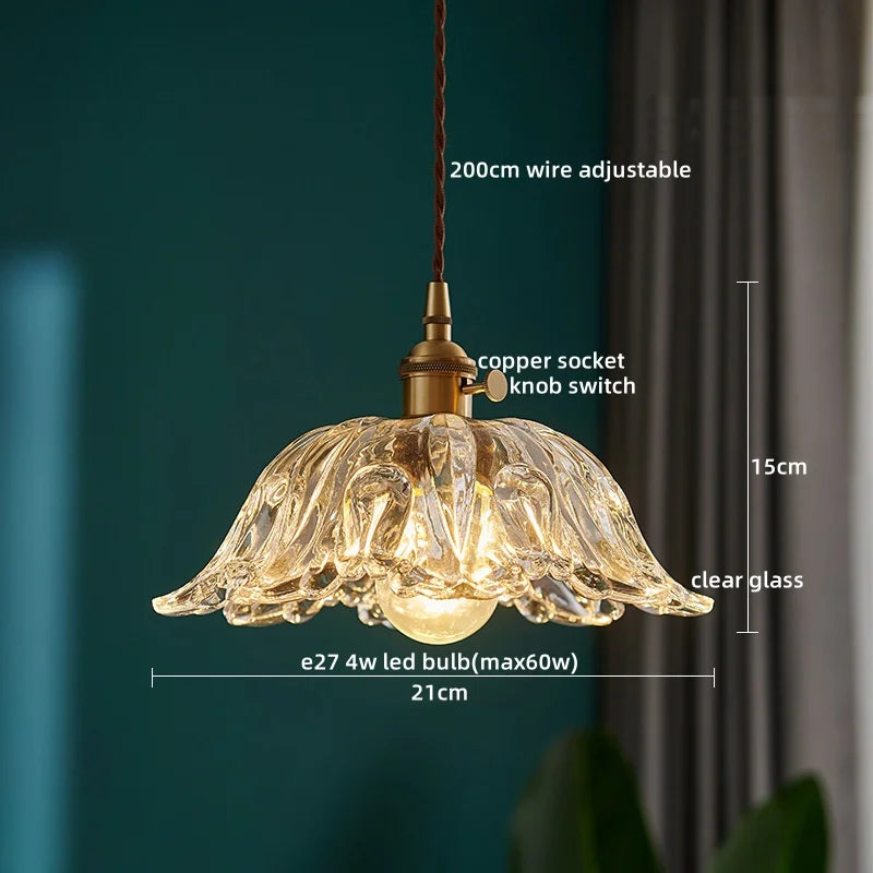 Lámparas colgantes LED con interruptor de perilla IWHD para cocina, pasillo, sala de estar, dormitorio, cristal transparente, lámpara colgante nórdica, araña
