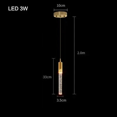 Lámpara colgante de cristal con LED - Moderna