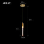 Lámpara colgante de cristal con LED - Moderna