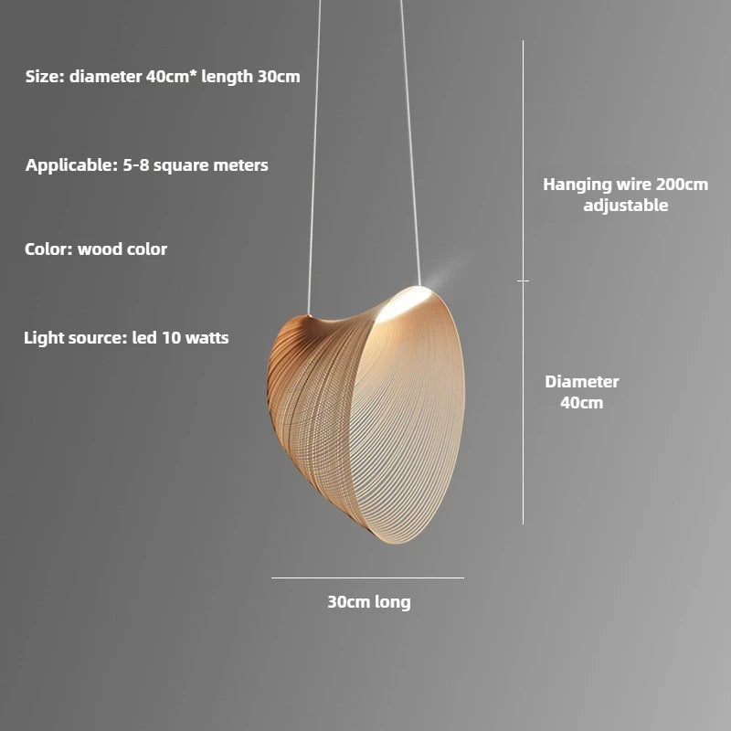 Lámpara colgante de madera nórdica para sala de estar