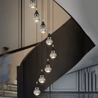 Crystal Glass Pendant Light for Staircase & Entryway