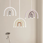 Modern Arch Tube LED Chandelier in Pastel Colors for Kids Room