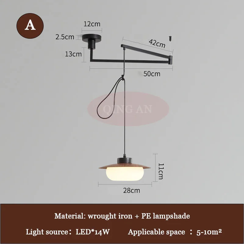 Retro Iron Pendant Light with Copper Shade