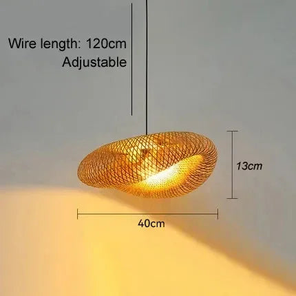 Nordic Rattan Woven Pendant Lamp for Dining Room