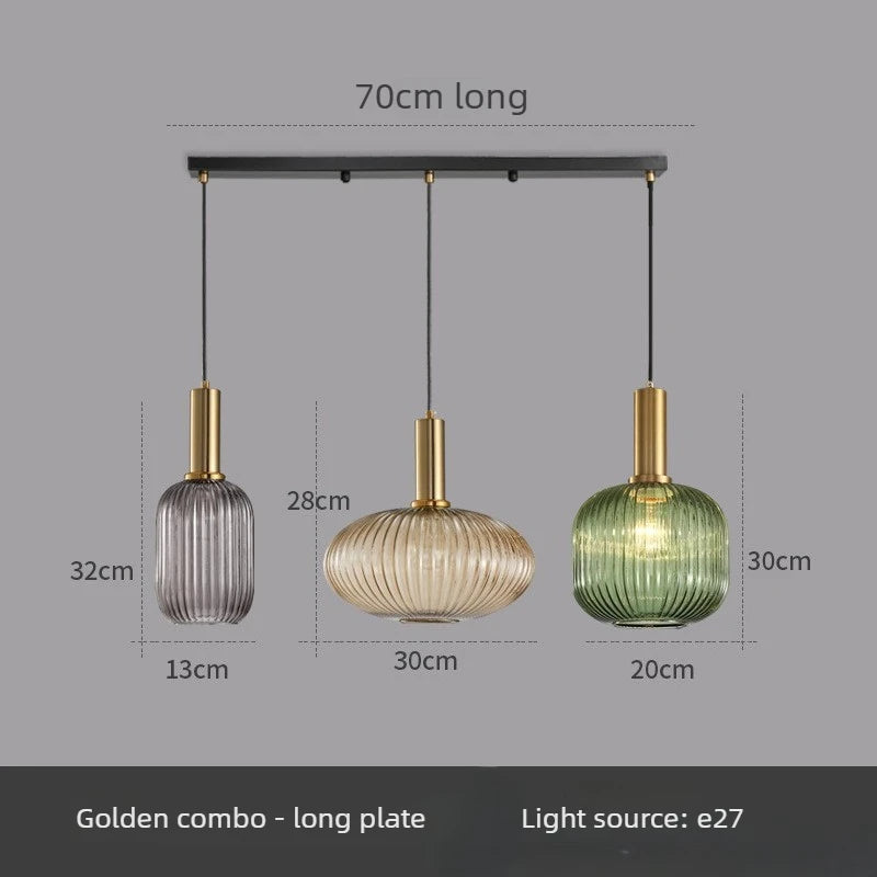 Nordic Glass Pendant Light with Copper Finish