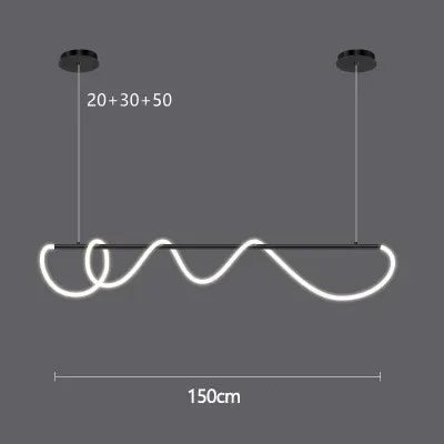 Nordic Led Long Hose Chandelier for Table Dining Room Kitchen Bar Minimalist Pendant Lamp Home Decor Lighting Lusters Luminaires
