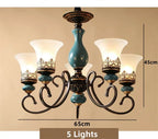 Vintage Iron Ceramic Chandelier Dining Room