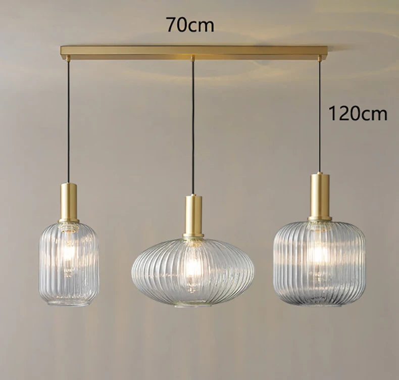 Lámpara colgante de cristal nórdica para comedor