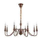 Candelabro de hierro negro con detalles de cristal