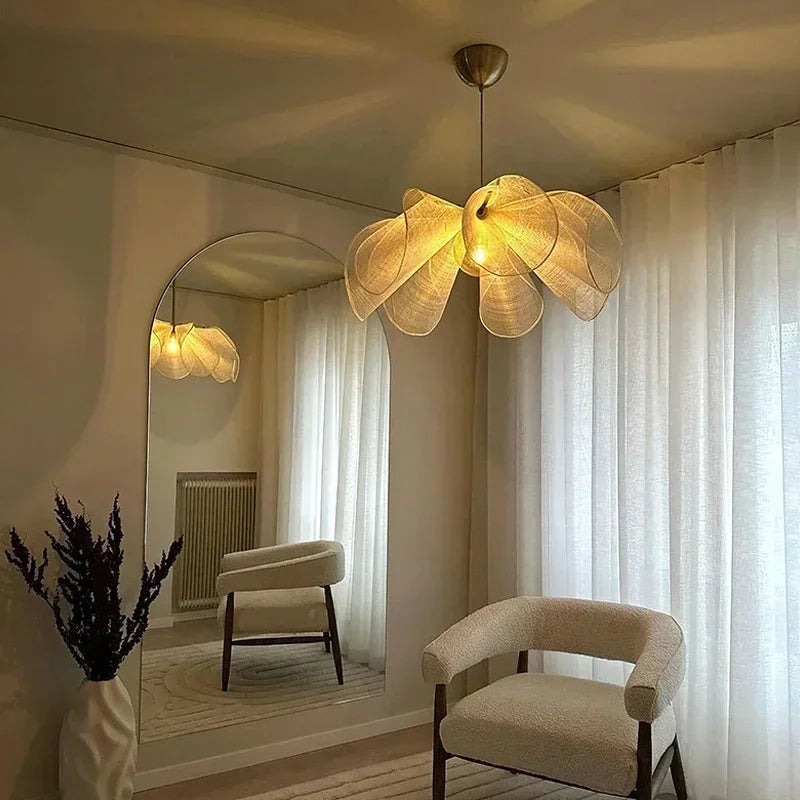 Wabi Sabi Fabric Pendant Light for Living Room
