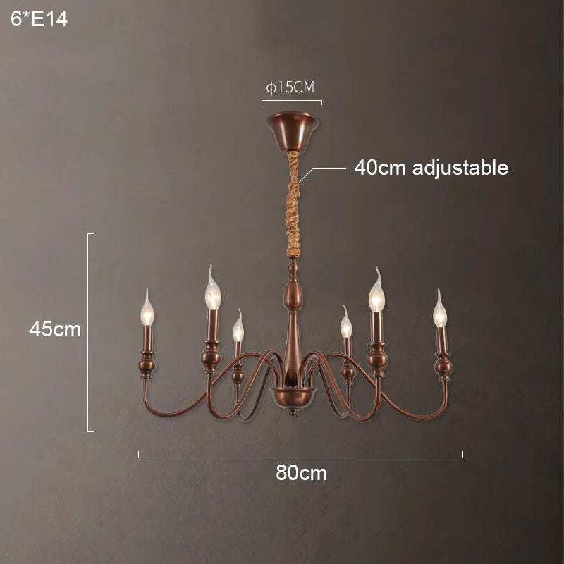 Candelabro de hierro negro con detalles de cristal