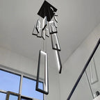 Minimalist Gold Hanging Pendant Light for Stairwell