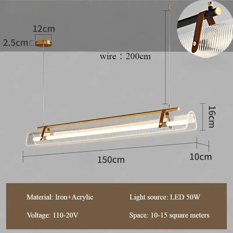 Minimalist Acrylic Glass Pendant Light for Dining