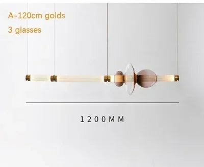 Minimalist Glass Pendant Light with Brass Accents