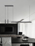 Lámpara colgante lineal minimalista de aluminio negro