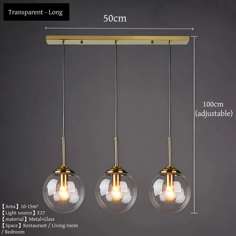 Nordic Glass Pendant Light for Dining Room