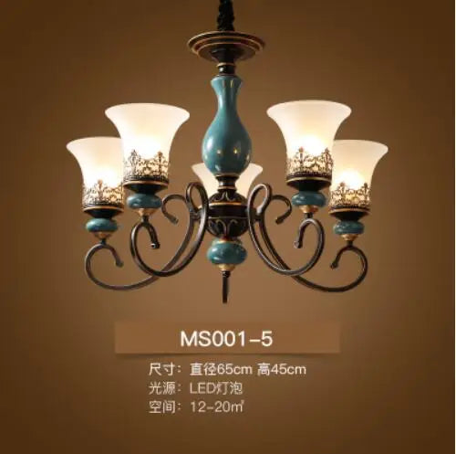 French Style Ceramic LED Chandelier - Classic Design