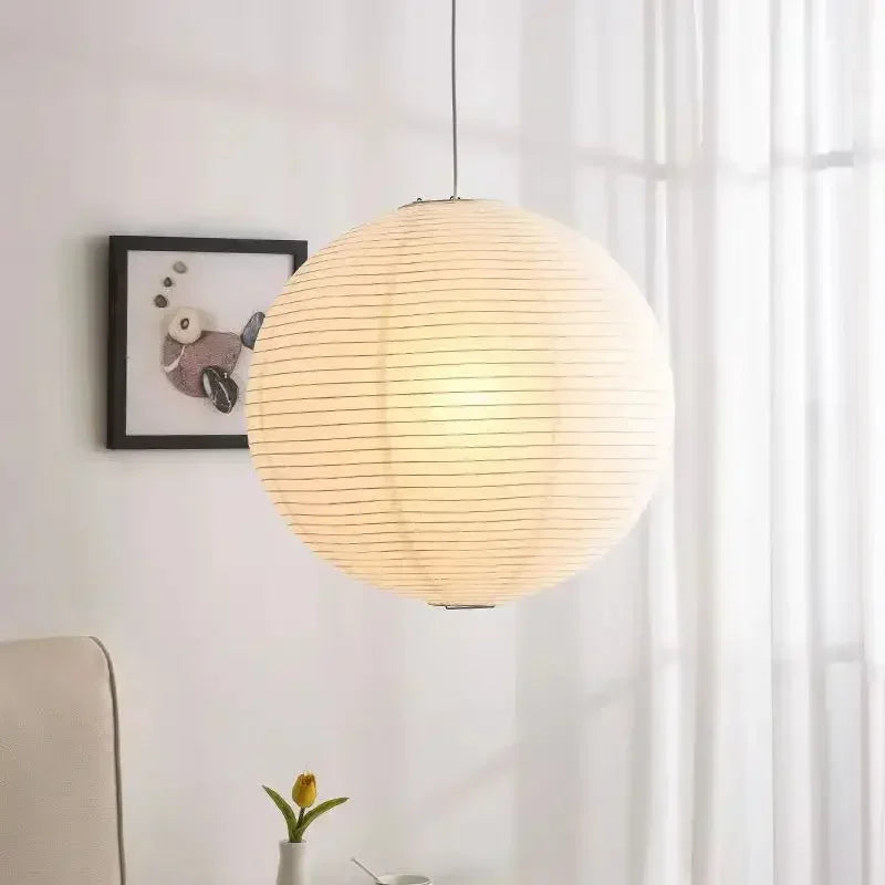 Minimalist Paper Ball Pendant Light for Bedroom