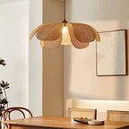 Bohemian Rattan Petal Pendant Light for Dining Room