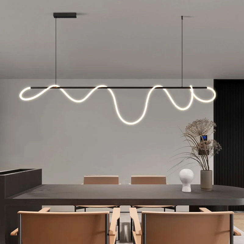 Lámpara colgante LED de neón estilo nórdico para comedor