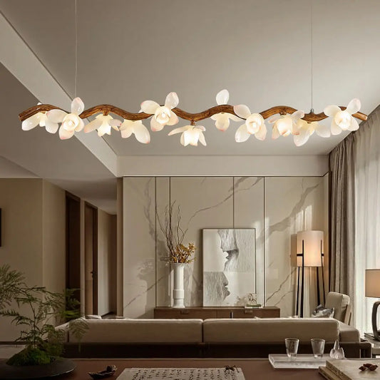 Modern Tree Branch Iron Chandelier with LED Lotus