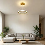 Nordic Iron Pendant Light with LED Ring Design