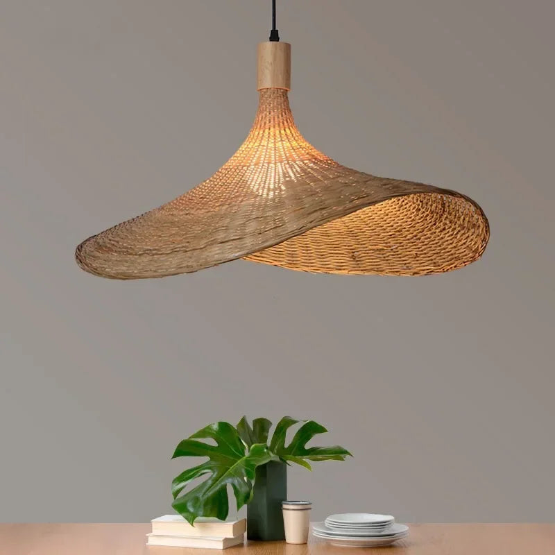 Bamboo Rattan Woven Pendant Light Chandelier