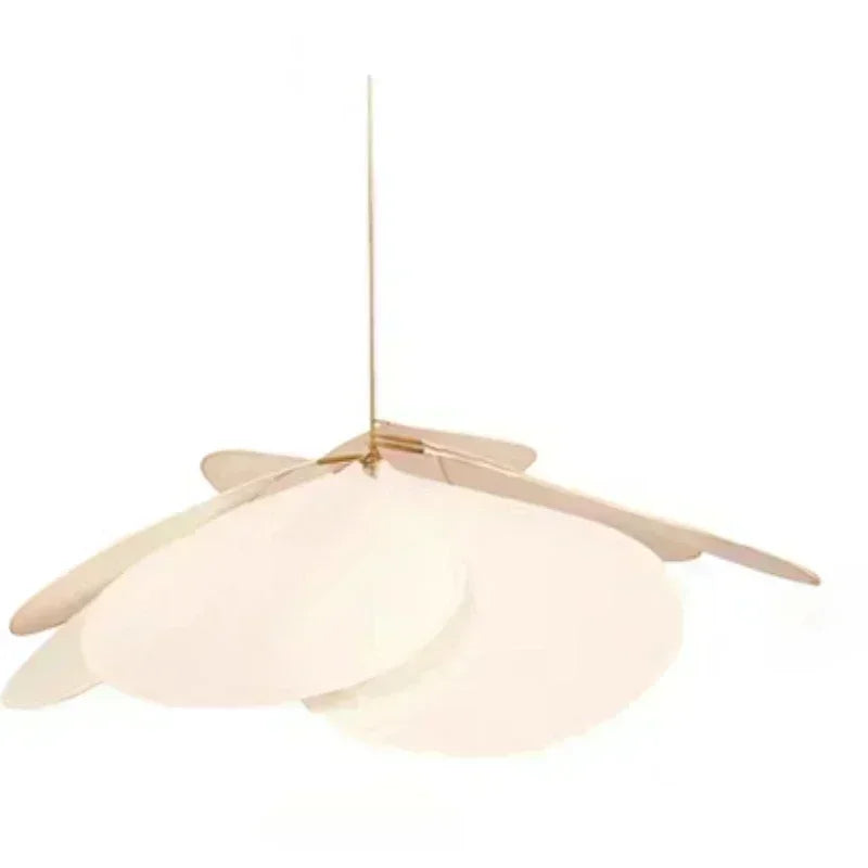 Sheer Petal Flower Fabric Pendant Light in Nine Colors for Bedroom