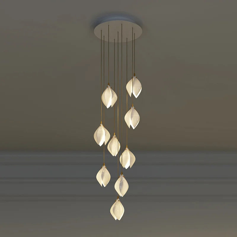 Nordic Ceramic Petal Pendant Light for Dining Room