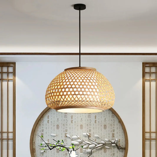 Bohemian Rattan Pendant Light Woven Hanging Lamp