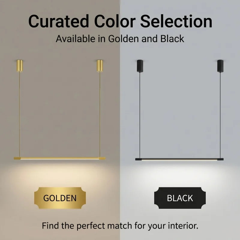 Minimalist Iron Linear Pendant Light for Dining