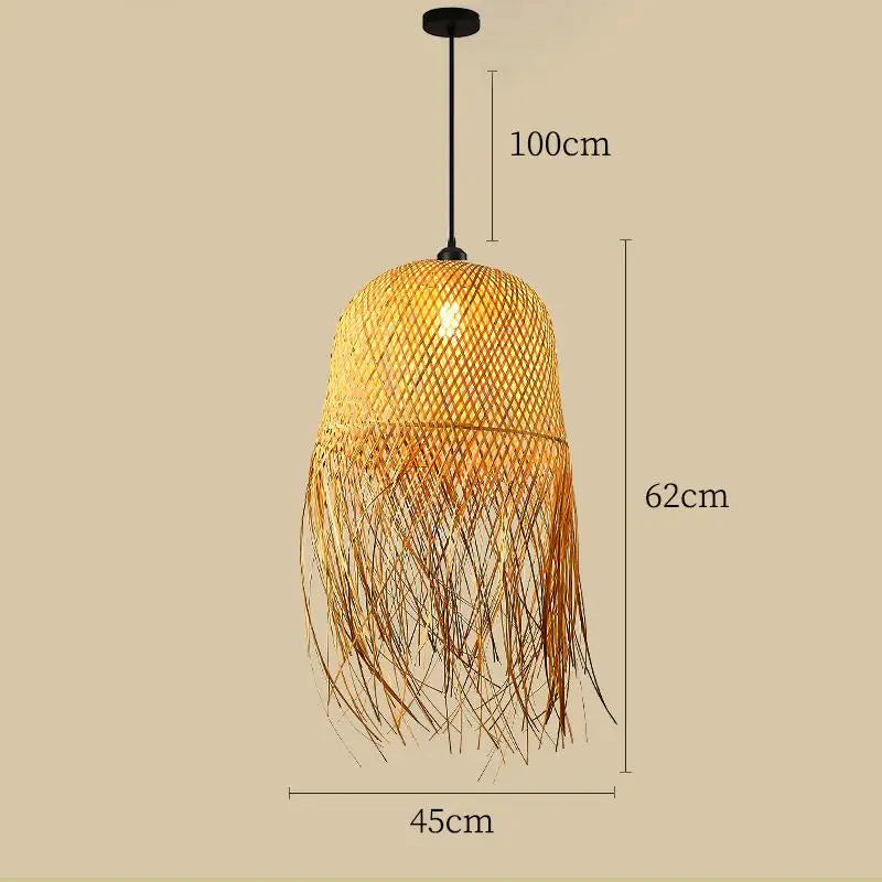 Retro Rattan Pendant Light for Kitchen & Dining