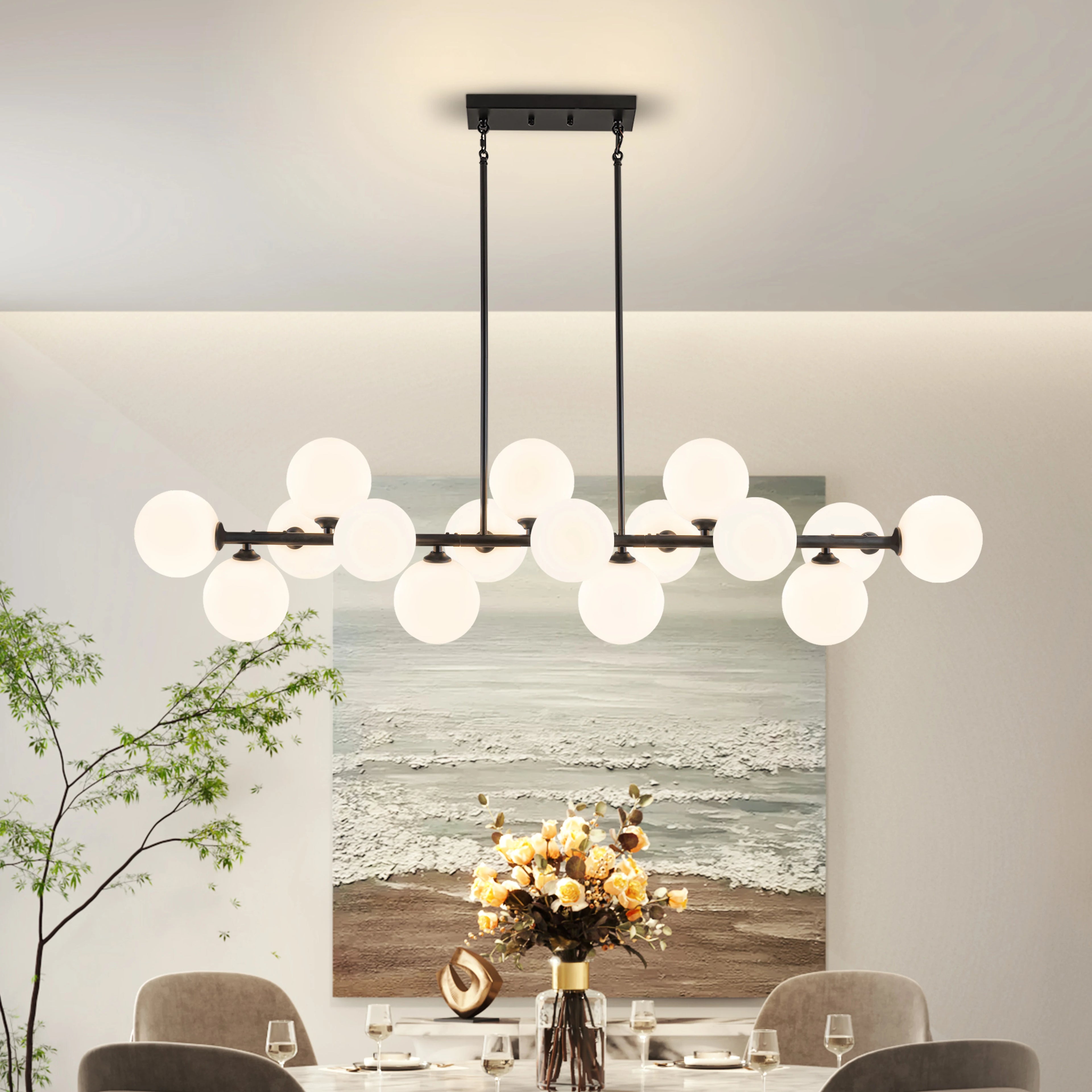 Lámpara colgante Sputnik Mid-Century Modern de 16 luces