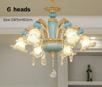 Modern Nordic Ceramic Chandelier with Crystal Drops