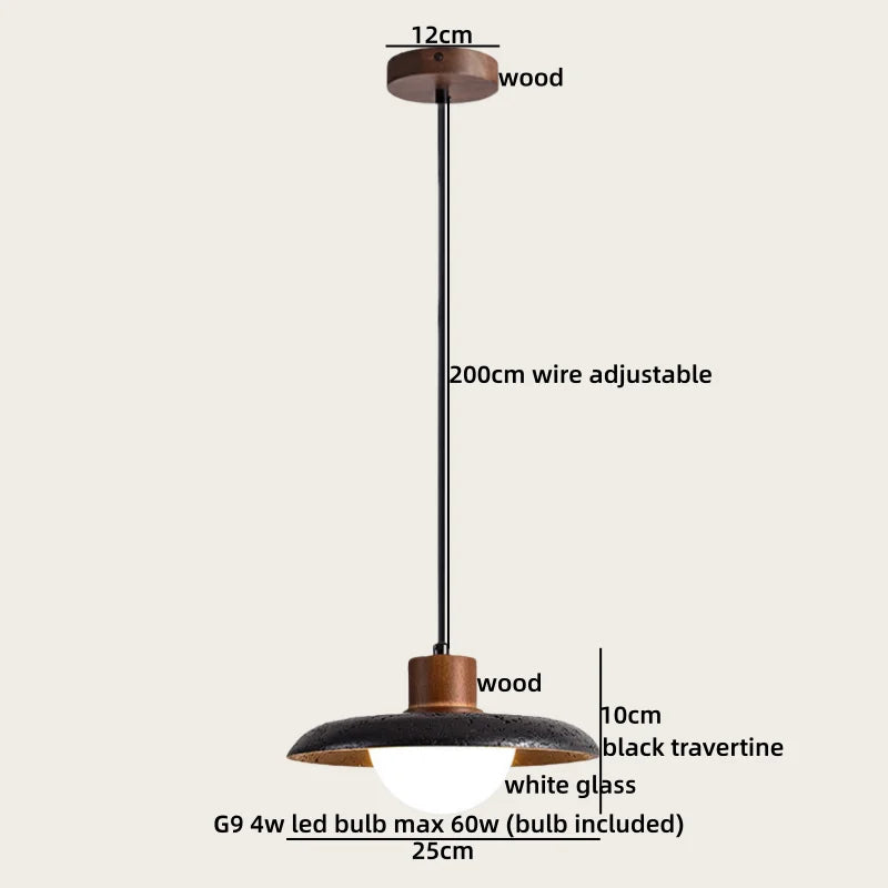 Wabi Sabi Wood Pendant Light for Bedroom