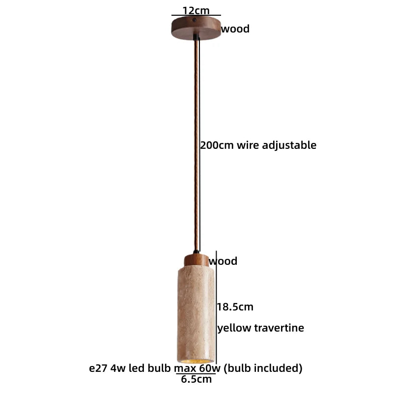 Wabi Sabi Wood Pendant Light for Bedroom