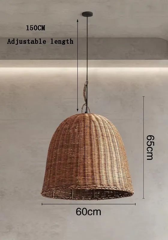 Lámpara Colgante Wabi Sabi de Bambú para Espacios Zen