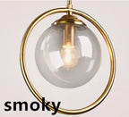 Nordic Golden Iron Pendant Light with Glass Shade